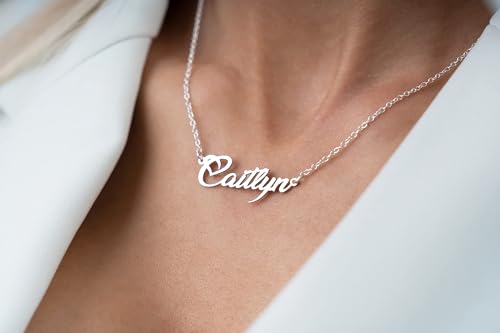 ZNA Jewels Personalised Name Necklace for Women - Customised Sterling Silver Dainty Heart Pendant, Elegant Jewellery Ideal for Birthday, Gifts for Women, Girls & Teens (925 Sterling Silver) - Image 3