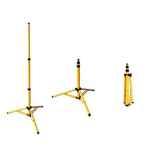 Lospitch Trípode telescópico para foco de construcción, trípode para foco LED, trípode telescópico para foco, altura ajustable, color: amarillo Cover
