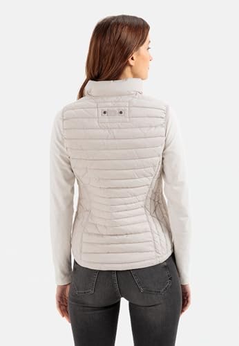 camel active Damen kurze leichte Steppweste mit elastischen Bündchen Weiß, womenswear-40