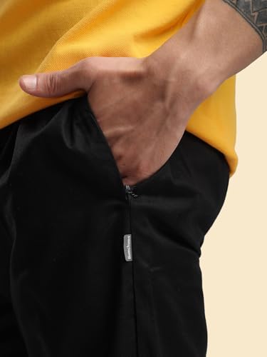 Image of Rupa Bumchums Men's Easy Care Cotton-Linen Relaxed Fit Trousers with Adjustable Drawstring and Secure Zip Pockets