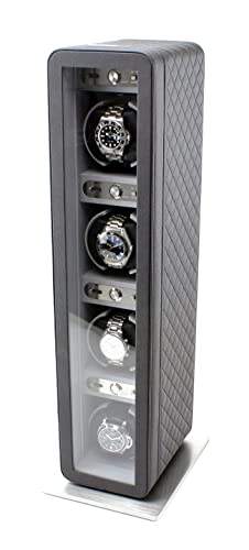 Heiden Monaco Quad Watch Winder In Black Leather #TOP1