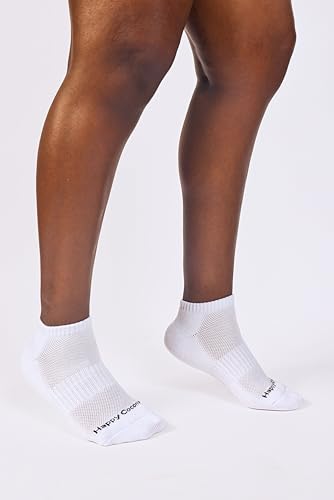 Happy Coconut White Cotton Ankle Socks- Unisex Size 9-11 | Soft, Breathable, Moisture-Wicking Everyday Socks for Men & Women | Durable, Lightweight, Odor-Resistant Athletic Socks (6 Pack)3