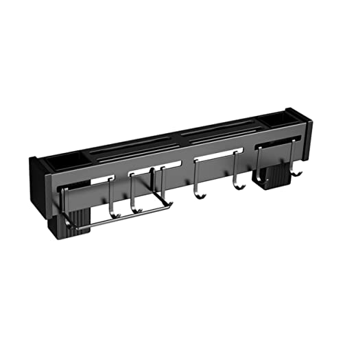 HOLIDYOYO Kitchen Storage Rack Multifunctional Cutter Holder Chopstick Rest Design with Multi Hook Storage Easy to Clean Maintain Installation for Convenient Use