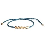 3 stücke damen handgefertigte tibetische geflochtene kupferperlen buntes glückliches seil armband schmuck