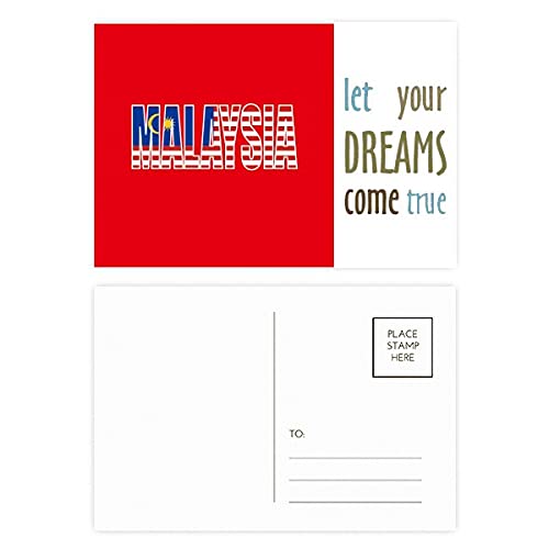 Tarjetas de agradecimiento con la bandera de Malasia para notas personalizadas, 20 piezas