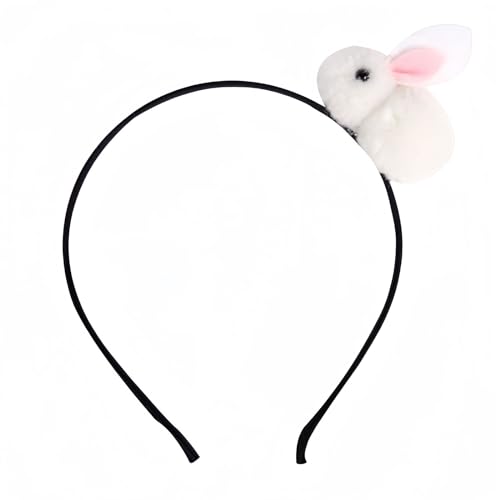 HIFANMM Easter Headbands Bunny Hair Bands for Women Girls Kids Cute White Rabbit Pink Ears Hair Accessories Easter Day Decoration Headdress Party Supplies Gift Hair Hoop 1 Pcs