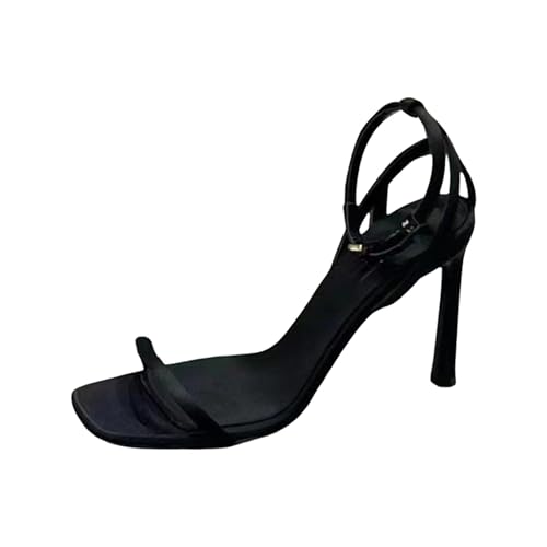 Sandalias para mujer con tacón, sandalias de tacón alto, sandalias de tirantes con tiras peep toe, zapatos de verano, zapatos de tacón alto, zapatos de noche, zapatos de boda, elegantes sandalias de