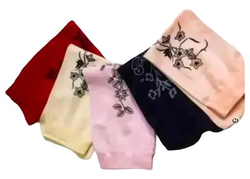 Trendy & Attractive Women's & Girls' Cotton Summer Ankle Socks | Printed Design | Soft & Breathable | Red | Pack of 5 Pairs Multi free size-picture-37