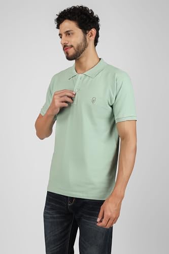 Image of Men's Regular Fit Polo Collar Half Sleeve T-Shirt Cotton Blend Polo T-Shirt Comfortable Lightweight Plain T-Shirt