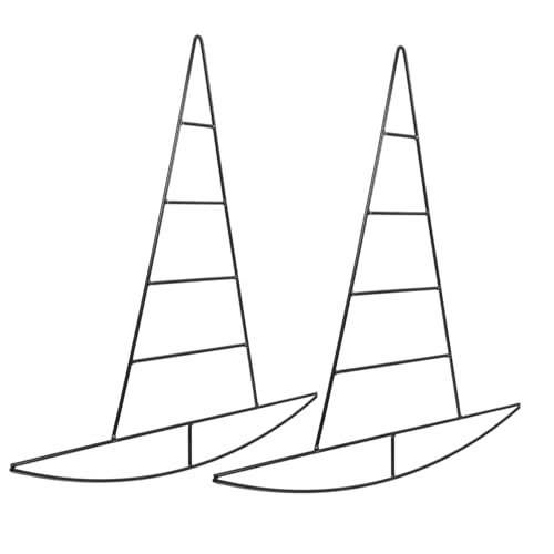 Happyyami 2pcs Metal Witch Hat Wreath Frame DIY Flower Garland Frame for Halloween Decorations