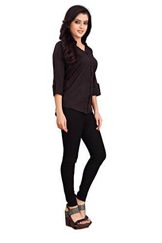Image of DHRUVI Trendz Women's Solid Crepe Regular Fit Shirt