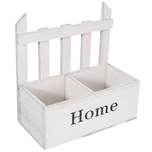 Healifty Jardinera de Pared Colgante de Madera Blanca, Maceta Cuboide Creativa para Decoración Interior y Exterior, Soporte para Plantas Adecuado para Balcones, Pasillos y Oficinas, Juego