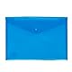 Grafoplas Umschlag aus transparentem Polypropylen, Viertel, Kunststoff, Blau mit Druckknopfverschluss