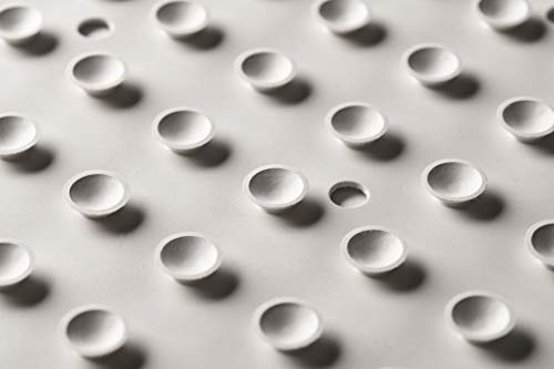 Croydex Hygiene 'N' Clean Anti-Bacterial Slip-Resistant Small Natural Rubber Suction Bath Mat, 34 x 58 cm, White