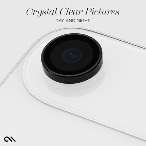 Image of Case-Mate Camera Lens Protector with Aluminum Black Rings for iPhone Air - Double Tempered Glass, Anti-Scratch - Ultra HD View with Night Shooting, Case Friendly, Easy Install