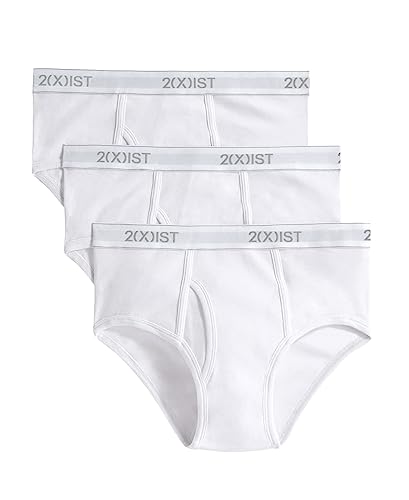 2(X)IST mens Essential Cotton Fly Front Brief 3-pack