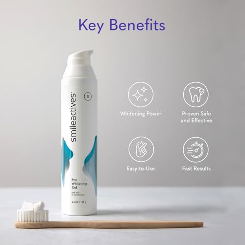 Smileactives Teeth Whitening Gel for Toothpaste with Clinical-Grade Hydrogen Peroxide, Tooth Stain Remover for White Teeth, Dentist Quality Pro Whitening Gel to Remove Stains, 90 Day, 3.8 oz Bottle - Thumbnail 5