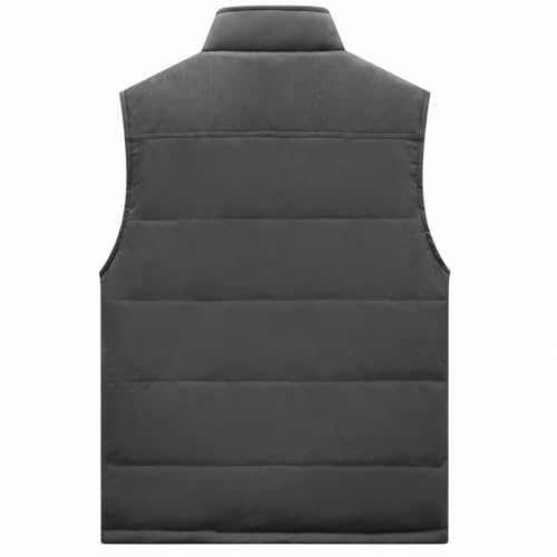Image of Msmsse Men's Outerwear Vests Winter Quilted Padded Vest Gilet Stand Collar Warm Puffer Vest