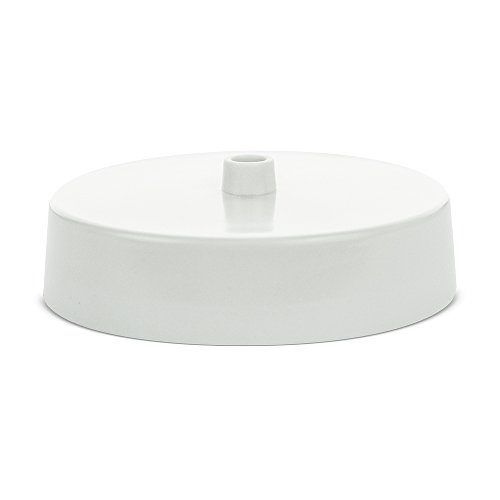 BG Electrical Plafond Rose Light Fitting, Wit Satijn Gegoten 3,5 inch Diameter