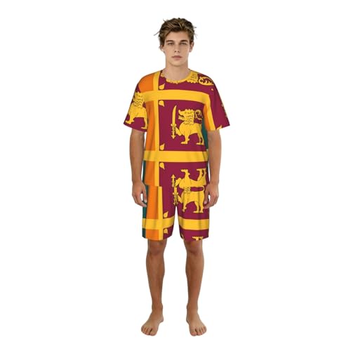 Pyjama homme Sri Lanka imprimé ensemble de nuit élégant vêtement intérieur