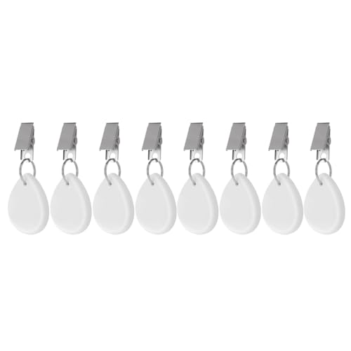 Tablecloth Weights, 8 Pieces Marble Tablecloth Pendants, Tablecloth Weights with Clips for Family Party Camping Wedding Garden Picnic (White)