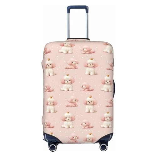 Luggage Cover - Puppy Crown Pink White Print Travel Suitcase Covers For Luggage, High Elasticity Suit Case Cover Protector Fits 18-32 Inch
