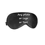 LEECUM Custom Eye Mask , Print Any of Your Designs Light Blocking Sleep Mask for Airplane Travel...