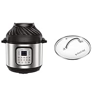 Instant Pot Duo Crisp + Air Fryer 11-in-1 Multicooker, 8L - Pressure Cooker, Air Fryer, Slow Cooker, Steamer, Sous Vide Machine & Baking Functions & Genuine Tempered Glass lid, Clear 10 in. 8 Quart