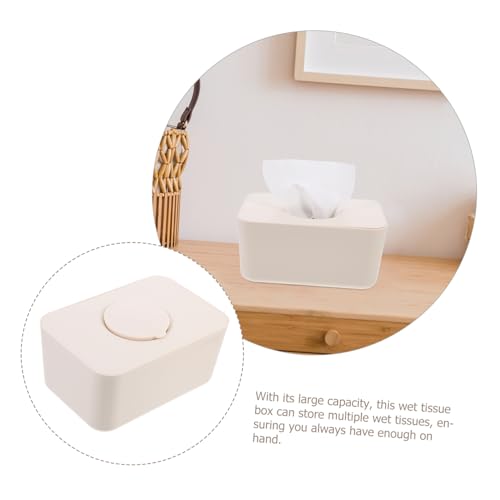 Boîte à lingettes silicone beige Cabilock étanche distributeur rectangulaire de lingettes