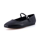 CUSHIONAIRE Women's Sleeper Mary Jane Flat with +Memory Foam and Wide Widths Available, Black 8.5