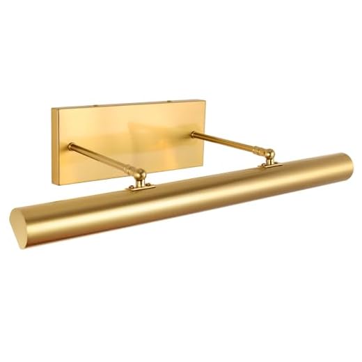 BELS Picture Lights for Wall Hardwired, 24 Inch Gold Wall Lights for Pictures,3-Light 2700k,Non-Dimmable, 270° Adjustable Swing Arm, Hardwired Wall Light for Artwork Poster Portrait Library Display