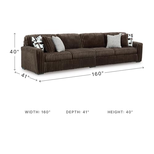 Image of Signature Design by Ashley Midnight-Madness Contemporary Symmetrical 2-Piece Sectional with Reversible Seat Cushion, Dark Brown
