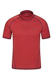 Mountain Warehouse Recycelte Herren-Rash-Vest - Taucher-Rash-Guard mit LSF 50+, Schwimm-Oberteil mit Flachnähten, dehnbarer, Leichter Rashie - perfekt für den Sommer Dunkelrot M