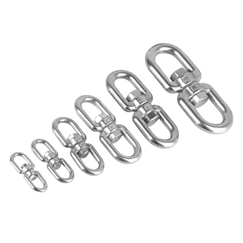 Mosquetones giratorios | Colgador giratorio con anilla de 8 caracteres - Anillo giratorio de acero inoxidable 304 resistente de rotación de 360 °, ganchos de giratorios de doble