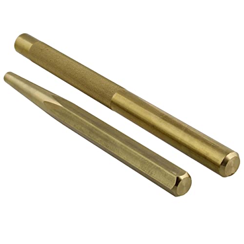 ABN Brass Punch Set 2 Piece Brass Drift Pin Punch Set Mechanic’s