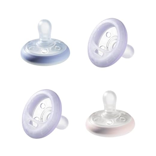 Tommee Tippee Breast like night pacifier, 6-18 months, pack of 4 pacifiers months with breast-like shape and glow in the dark technology
