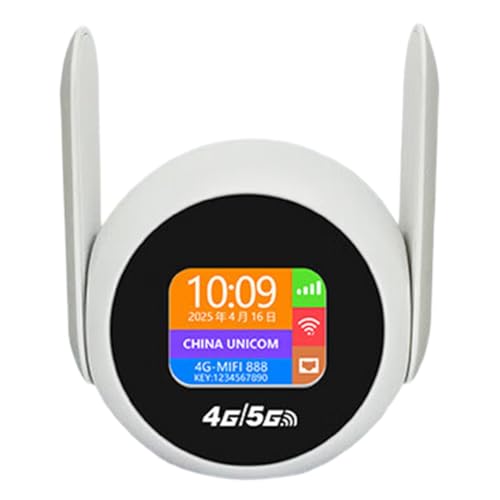 Lonrtesw Router CPE 4G LCD Q50 de Alta Velocidad con Ranura para Tarjeta SIM, Wi Fi 6 Portátil, Antenas Duales, 1 Puerto WAN/LAN, para Exteriores.
