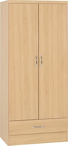 Seconique Nevada 2 Door 1 Drawer Wardrobe in Sonoma Oak Effect