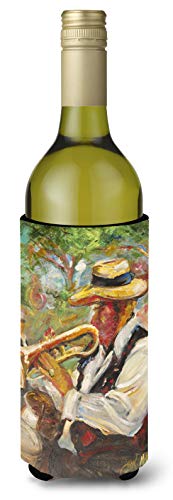 Caroline's Treasures JMK1185LITERK Jazz Trumpet Wine Bottle Hugger Bottle Cooler Sleeve Hugger Machine Washable Collapsible Insulator Beverage Insulated Holder