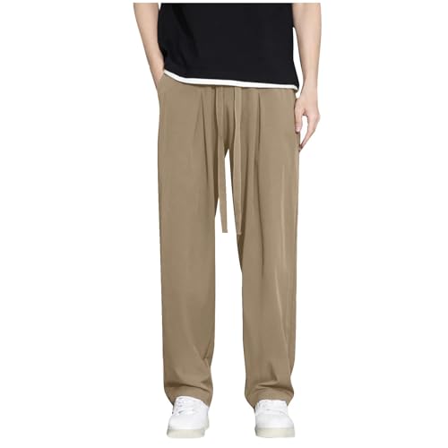 for Man Summer Fall Loose Fit Pleated Straight Leg Plain Long Leg Pants Mens 2025 Y2K3