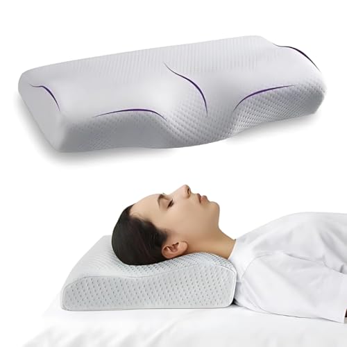 RAIVATS CARE Contour Cervical Neck Anti snoring Pillow for Neck Pain Relief Sleep, Improves Posture & Spinal Alignment,Cervical Pillow with Ultra Responsive Memory Foam & Skin Friendly Cover (White)