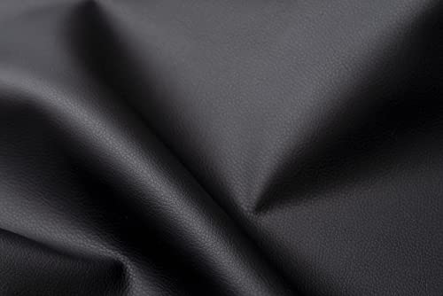 IPEA Kunstleder Schwarz für Dekor und Beschichtung 140 x 50 cm - Made in Italy - Kunstleder für Sofas, Stühle, Kleidung, Accessoires - Polsterstoff Bezugsstoff Lederoptik - Halben Meter