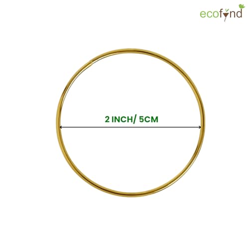 Image of ecofynd 4pcs Circle 2 Inch Metal Crafts Hoops, Gold Dream Catcher Rings Supplies, Macrame Creations Ring for Wreath Crafts, DIY Projects handicrafts Decoration Wall Hanging Craft (CS4003-GO)