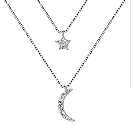 Collier chaîne double couche zircone pour éviter les nœuds au cou