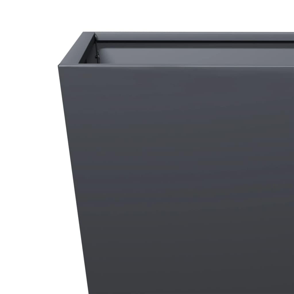 vidaXL Pflanzkübel 2 STK., Blumenkübel mit Boden, Pflanzkasten Pflanztopf für Garten Balkon Terrasse, Blumentopf Pflanzgefäß Blumenkasten, Anthrazit Stahl