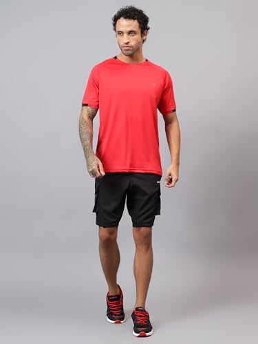 Image of Vector X Regular Fit Solid Cargo Sports Shorts for Men| Stylish & Comfortable| Casual, Hiking, Running & Outdoor Shorts Both Side Zipper Cargo Pockets