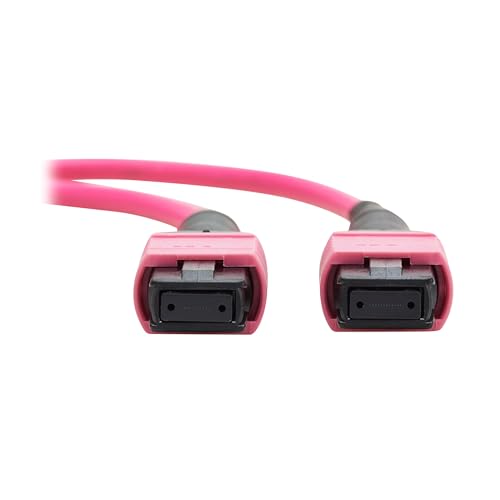 Image of Eaton Tripp Lite Series 4 Meter OM4 50 /125 Fiber Optic Cable, 100G Multimode (12F MPO /MPO-PC Female-to-Female) Type-B Polarity, OFNP Jacket, Magenta, TAA Compliant (N845B-04M-12MTA)