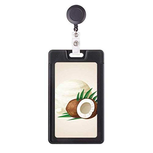 Funda retráctil para tarjetas de helado de coco y diseño de hojas para pase de oficina
