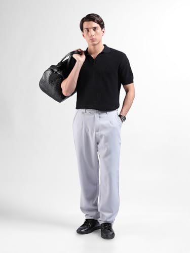 Image of The Indian Garage Co Men Loose Tapered Solid Mid-Rise Stretchable Gurkha Pants
