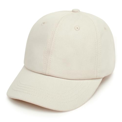 Toddler Boys Baby Girls Baseball Hats Summer Caps Kids Baseball Caps Toddler Sun Hat Adjustable Size for 6M-2Y Plain Beige